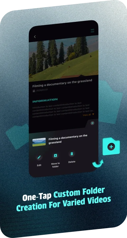 One-Tap Custom Folder Creation For Varied Videos